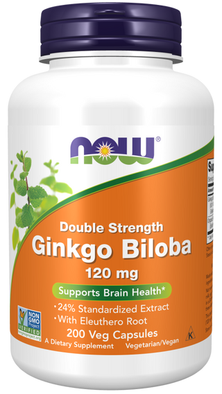 Ginkgo Biloba, Double Strength 120 mg Veg Capsules