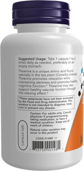 L-Theanine, Double Strength 200 mg Veg Capsules