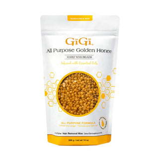 GiGi Hard Wax Beads, Golden Honee All Purpose Hair Removal Wax, no strip needed, 14