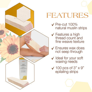 Natural Muslin Epilating Strips