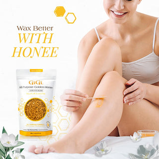 GiGi Hard Wax Beads, Golden Honee All Purpose Hair Removal Wax, no strip needed, 14