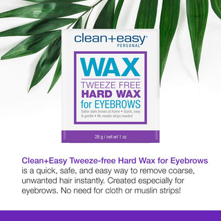 Clean + Easy Microwave Wax, Tweeze-Free Hard Wax for Eyebrows 1 oz