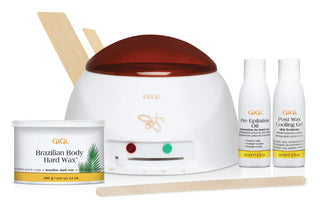 GiGi Brazilian Waxing Kit, At-Home Hair Removal System for Face and Body, 1-set