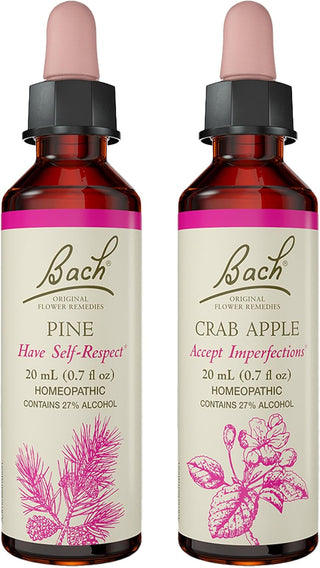 Bach Original Flower Remedies 2-Pack, Have Self-Respect" - Crab Apple, Pine, Homeopathic Flower Essences, Vegan, 20mL Dropper x2