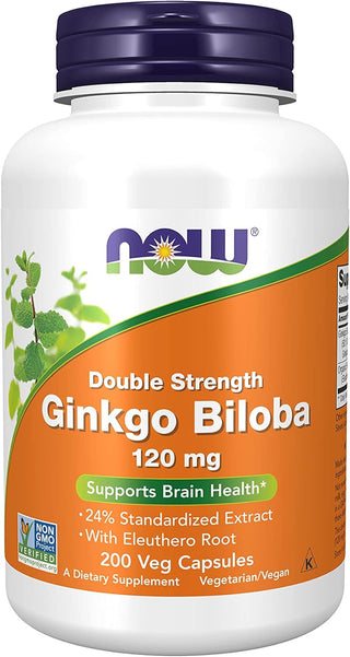 Ginkgo Biloba, Double Strength 120 mg Veg Capsules