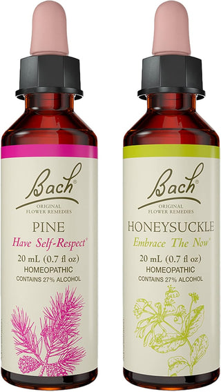 Bach Original Flower Remedies 2-Pack, Let It Go" - Honeysuckle, Pine, Homeopathic Flower Essences, Vegan, 20mL Dropper x2