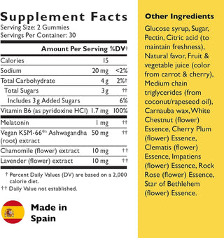 RESCUE Bach Plus Sleep & Stress Support Gummies, Nighttime Dietary Supplement with 1mg Melatonin, Ashwagandha, Chamomile, Lavender & Vitamin B6, Natural Blueberry Flavor, Vegan & Gluten-Free, 3 Pack,