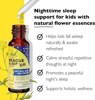 Kids Day & Night Bundle, Bach RESCUE Remedy Kids Dropper [and] RESCUE Sleep Kids Dropper- 2-Pk, Stress Relief & Sleep Support with Natural Flower Esssences, Homeopathic, Non-Alcohol Formula, 10mL Ea