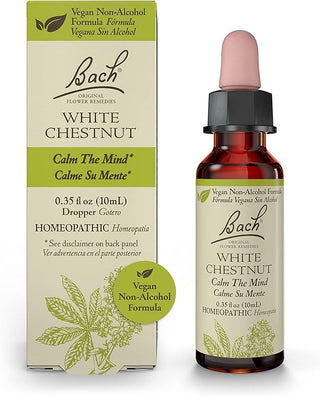 Bach Original Flower Remedies, White Chestnut for Calming Repetitive Thoughts (Non-Alcohol Formula), 10mL Dropper