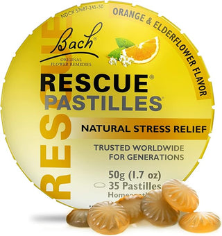 Bach RESCUE PASTILLES, Orange and Elderflower Flavor