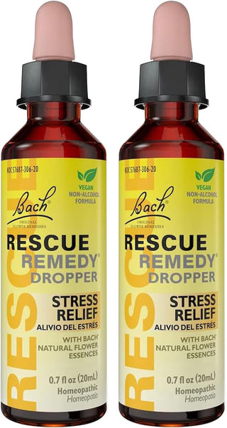 Bach RESCUE Remedy Dropper 20mL Bundle, Non-Alcohol Formula