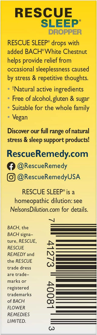 Bach RESCUE SLEEP Dropper 20mL, Natural Sleep Aid