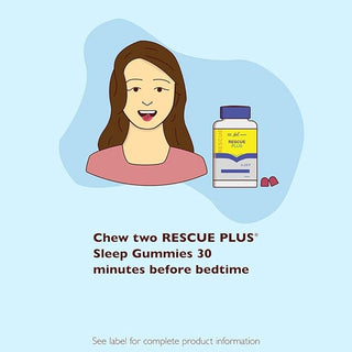 Bach RESCUE PLUS Melatonin Sleep Gummies, Natural Strawberry Flavor